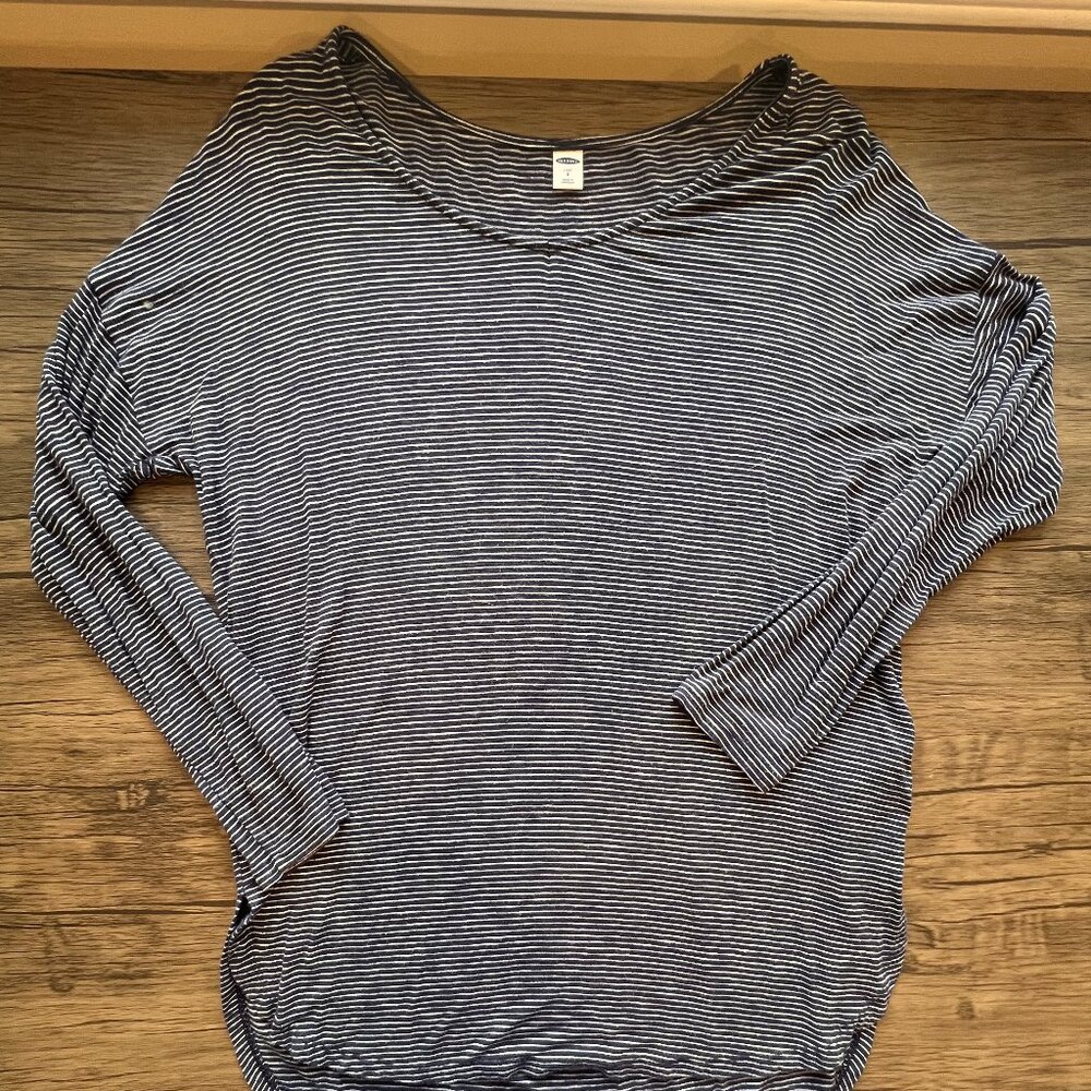 Old Navy Luxe Navy Blue Long Sleeve, Size Small